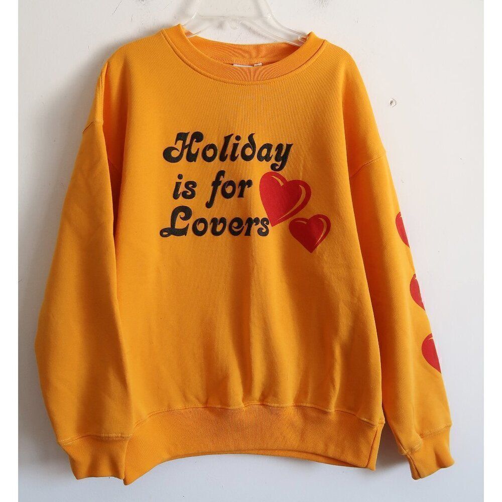 Holiday by Emma Mulholland "Holiday is for Lovers" Yellow Sweatshirt - Size S